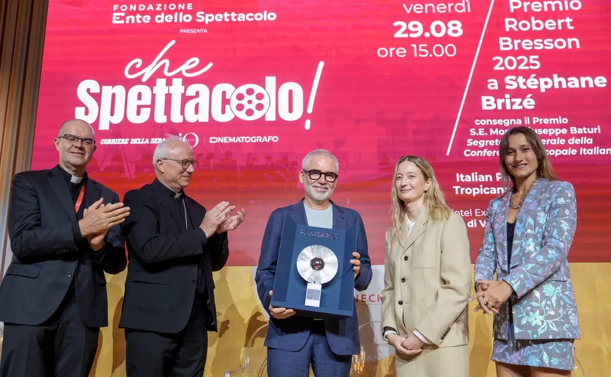 mons. Davide Milani, mons. Giuseppe Baturi, Stephané Brizé, Alba Rohrwacher, Beatrice Beleggia (foto di Karen di Paola)